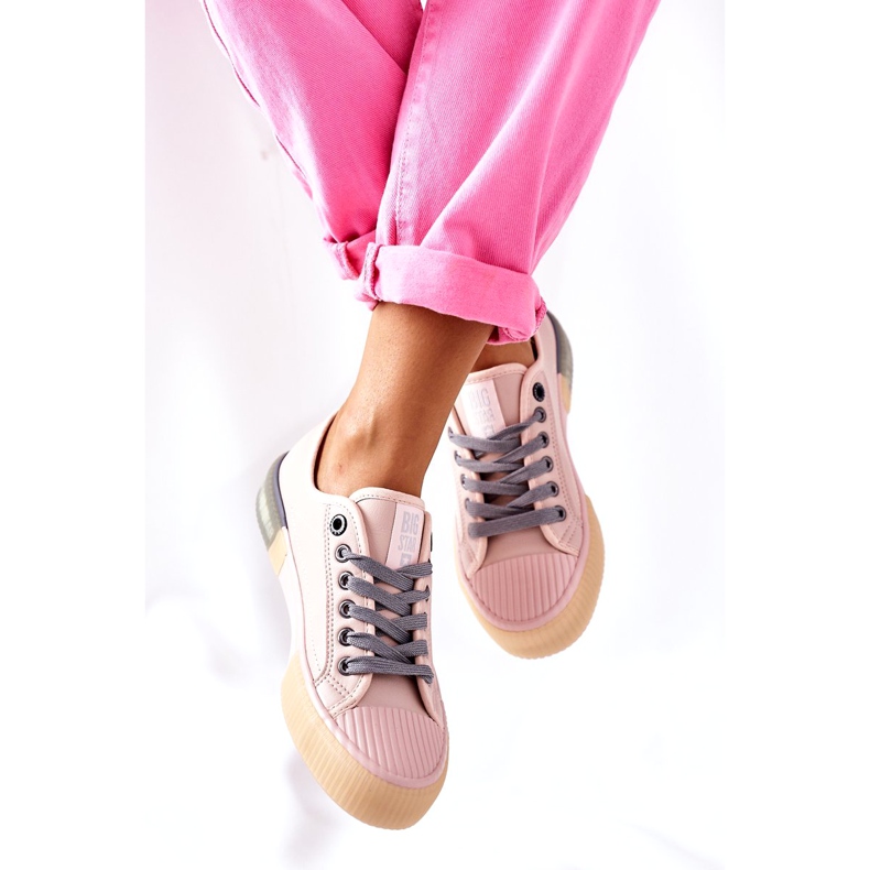 Damskor i läder Big Star II274133 Rosa 4