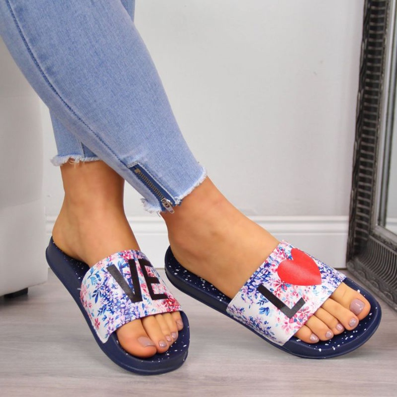 Gummitofflor Big Star W INT1148B marinblå mångfärgad 2