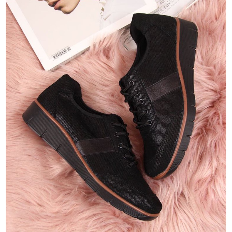 Läderskor på kilen Filippo W PAW68A svart 2