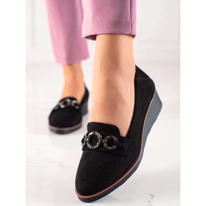 VINCEZA skor i mocka svart 1