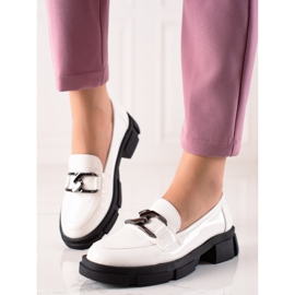 Goodin Loafers med ekologiskt läder på plattformen vit 1