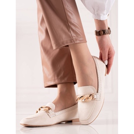 Small Swan Eleganta Cream Loafers beige 1