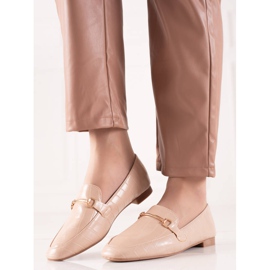 Encor Eleganta loafers med ekoläder beige 1