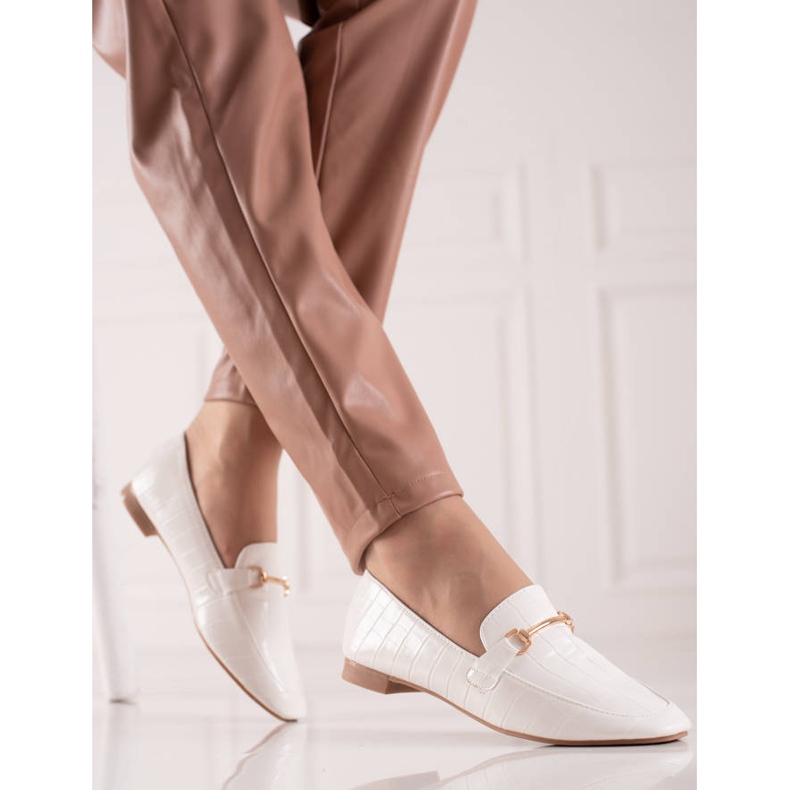 Encor Eleganta loafers med ekoläder vit 1