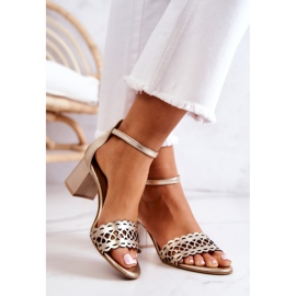 Lewski Shoes Genombrutna sandaler i läder Lewski 2869/2 Gyllene 2