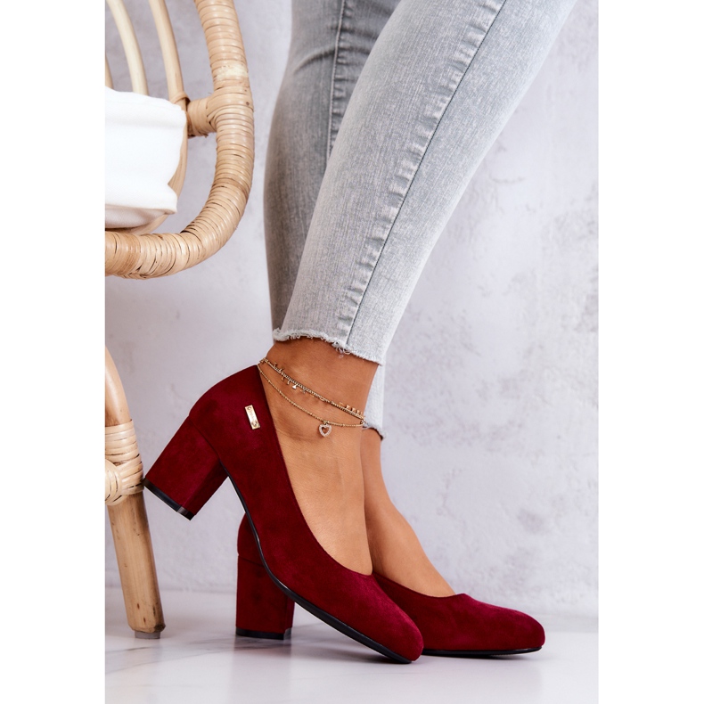 Mocka Pumps On A Bar Sergio Leone PB178 Burgundy röd mångfärgad 1