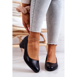 Läderpumpar på en pelare Sergio Leone PB291 Svart 2