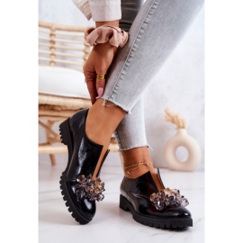 PA2 Eleganta läderskor med svart Cindy-dekoration 2