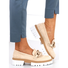 Dam loafers med Juni Beige kedja 2