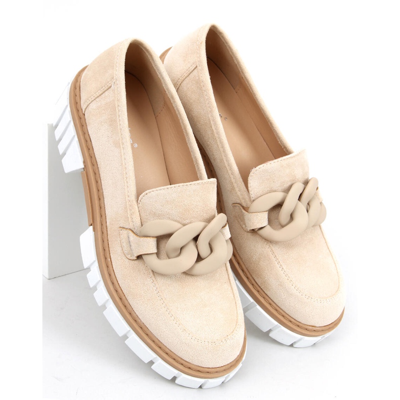 Dam loafers med Juni Beige kedja 1
