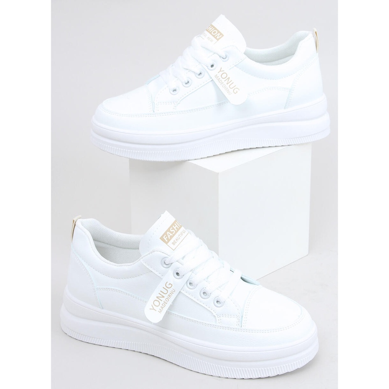 Bastu Beige damsneakers vit 1