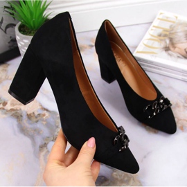 Pumps på stolpen mocka Vinceza W JAN80A svart 1