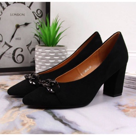 Pumps på stolpen mocka Vinceza W JAN80A svart 2