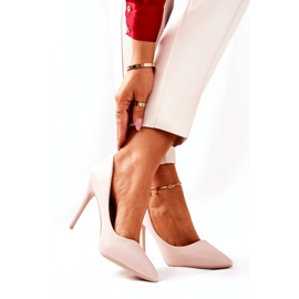 WS1 Läder Stiletter I Spitz Beige Hanne 3