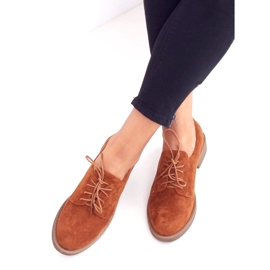 Camel TU146 Loafers med snörning i kamel brun mångfärgad 2