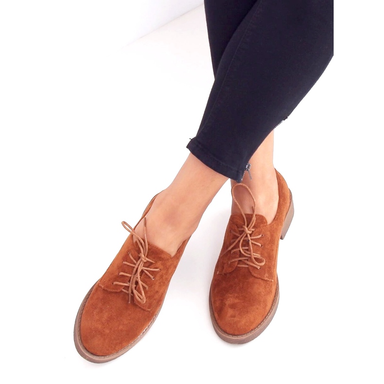 Camel TU146 Loafers med snörning i kamel brun mångfärgad 2