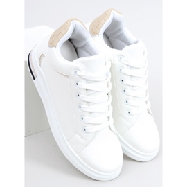 Sneakers på en dold wedge Izumi WHITE / BEIGE vit 1