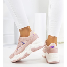Badillo glänsande rosa sneakers 1