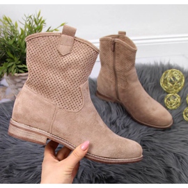 Genombrutna stövlar S. Barski W OLI140B beige 1