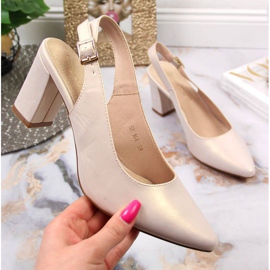 Pumps på stolpen Sergio Leone W SK363 pearl beige 1
