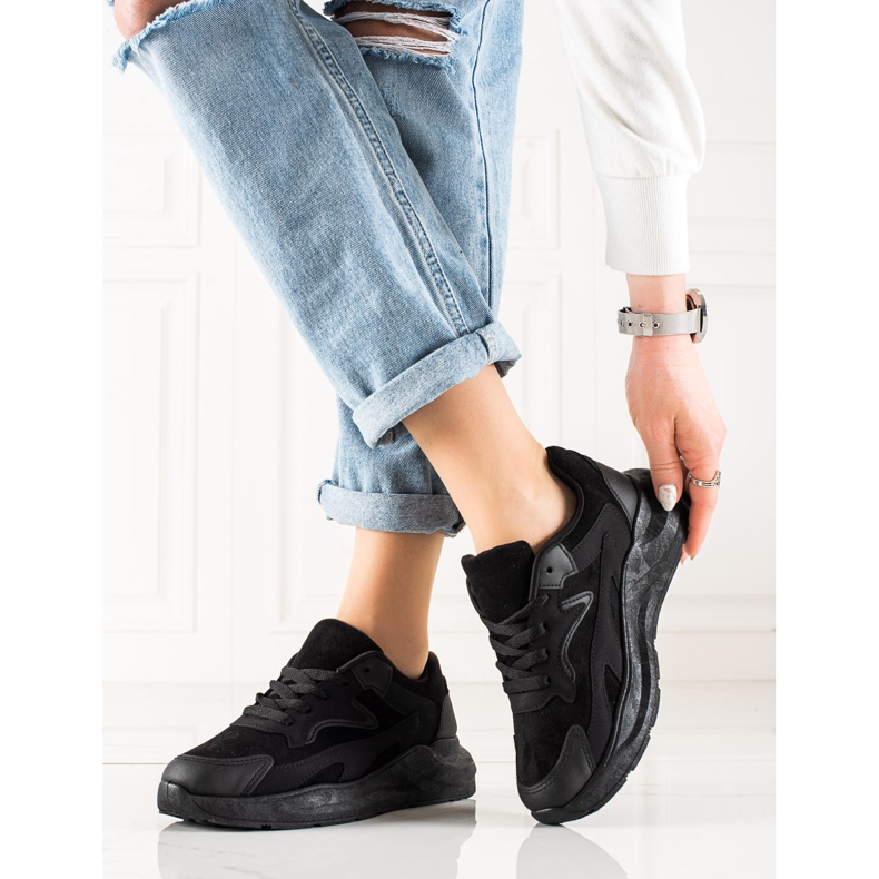 TRENDI Mocka sneakers svart 2