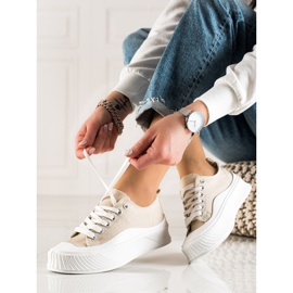 Seastar Beige sneakers på plattformen 1