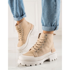 Seastar Höga sneakers på plattformen beige 2