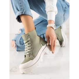 Seastar Fashionabla Höga Sneakers På Plattformen grön 2