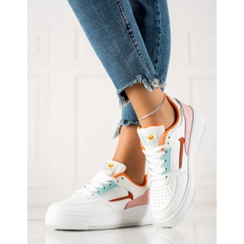 Trendiga vita sneakers mångfärgad 1