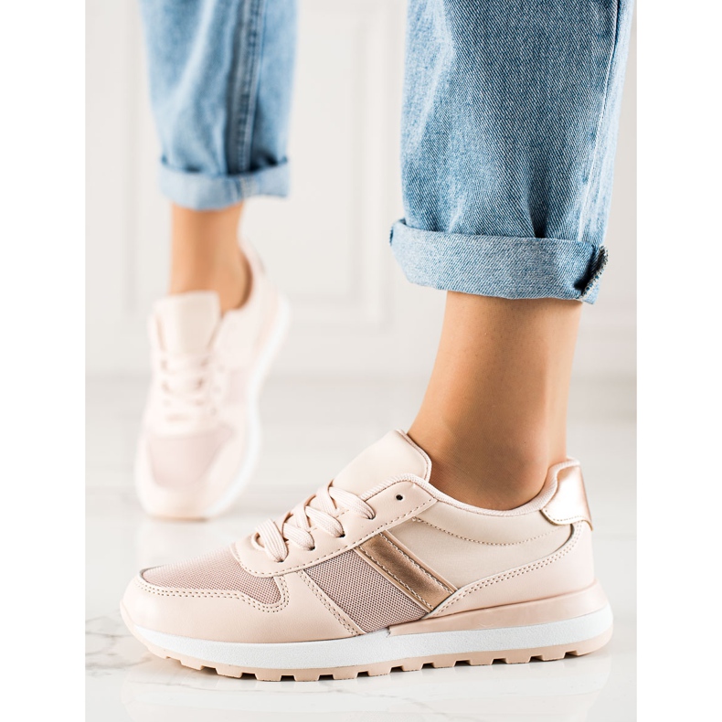 TRENDI Snygga sneakers med mesh rosa 1