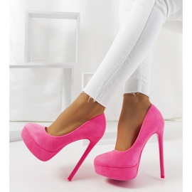 Rosa neonpumps på en Lorine stilettklack 1