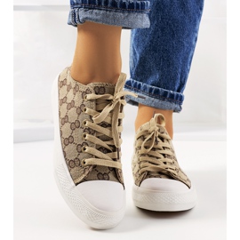 Sheila beige sneakers för kvinnor brun 1