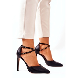 WS1 Stiletter med ränder Svarta jets Remmes 4