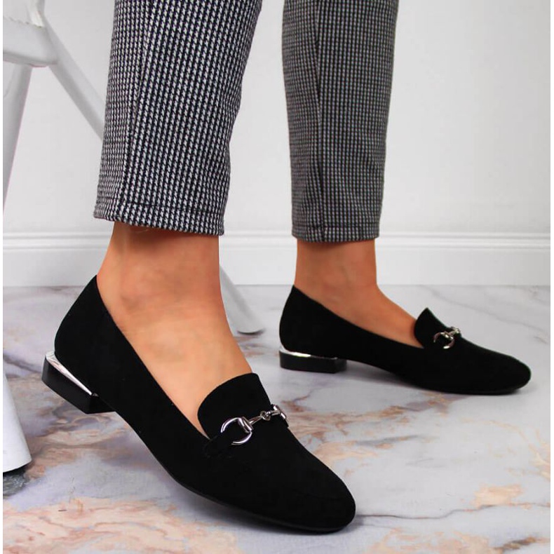 Svarta mockasinskor med Sergio Leone W SK360 dekoration 2