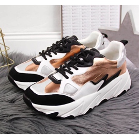 Sneakers på plattformen Potocki W WOL53 vit och guld gyllene 2