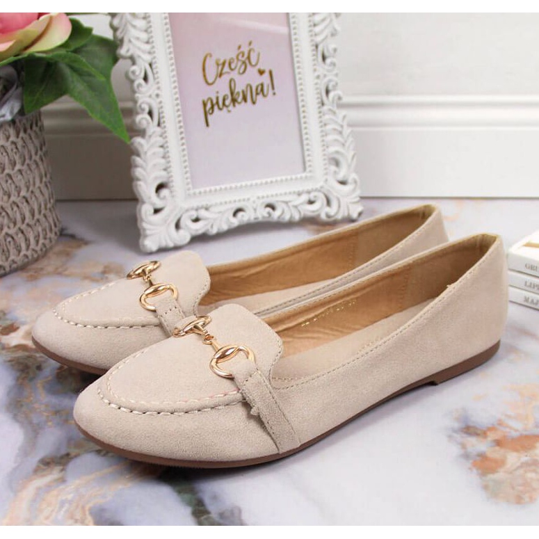Loafers med dekor Potocki W WOL59B beige 2