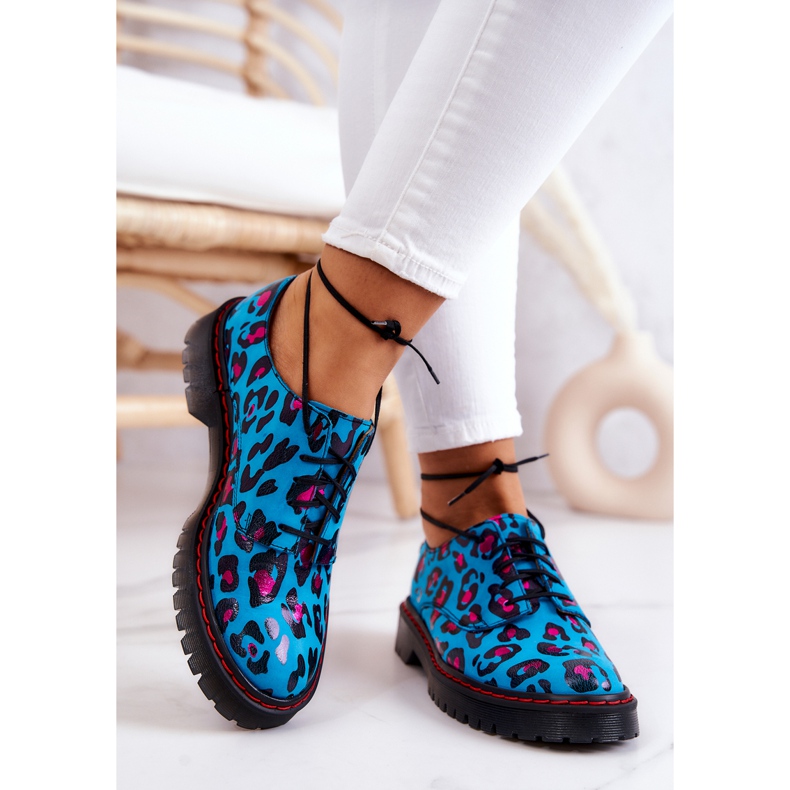 Dam Oxfords Maciejka 04087-47 Läderskor Blå mångfärgad 2