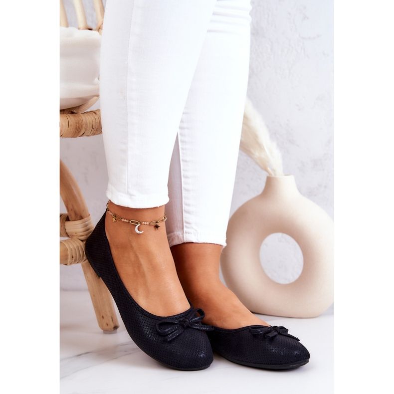 Klassiska ballerinor för kvinnor, profilerad innersula, svart feme 2