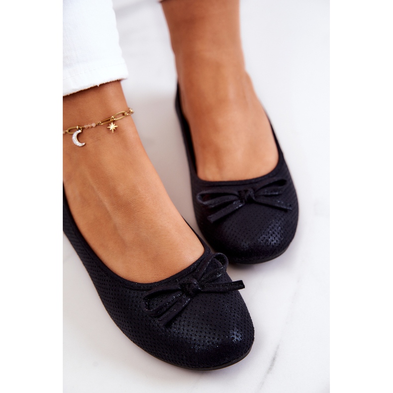 Klassiska ballerinor för kvinnor, profilerad innersula, svart feme 1