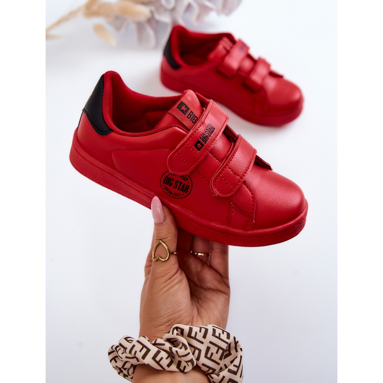 Sneakers för barn med kardborre Big Star DD374030 Röd-Svart 1