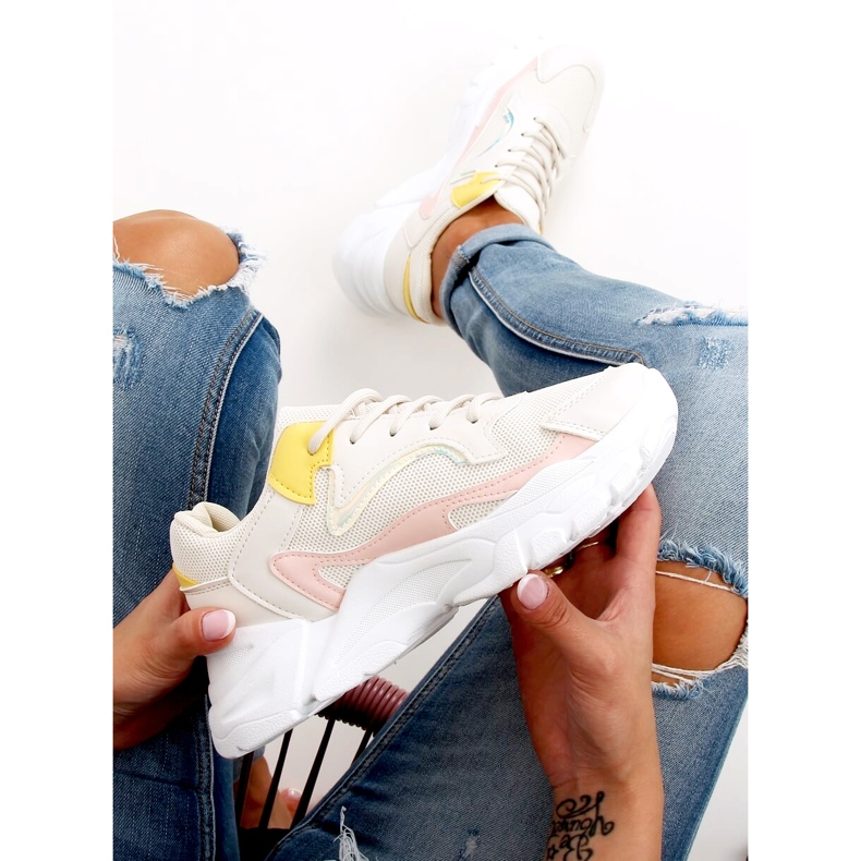 Beige BL196P Beige sportskor 1