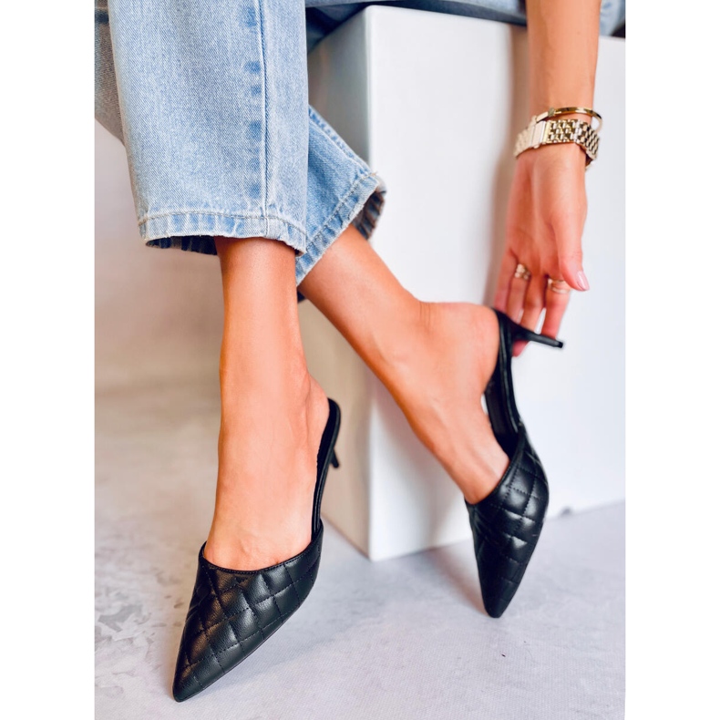 Quiltade stiletter Gloria Black svart 1