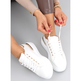 Silvia WH / BEIGE damsneakers vit 1