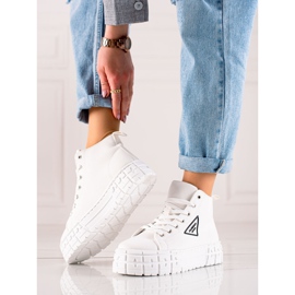 TRENDI Höga modeskor vit 1