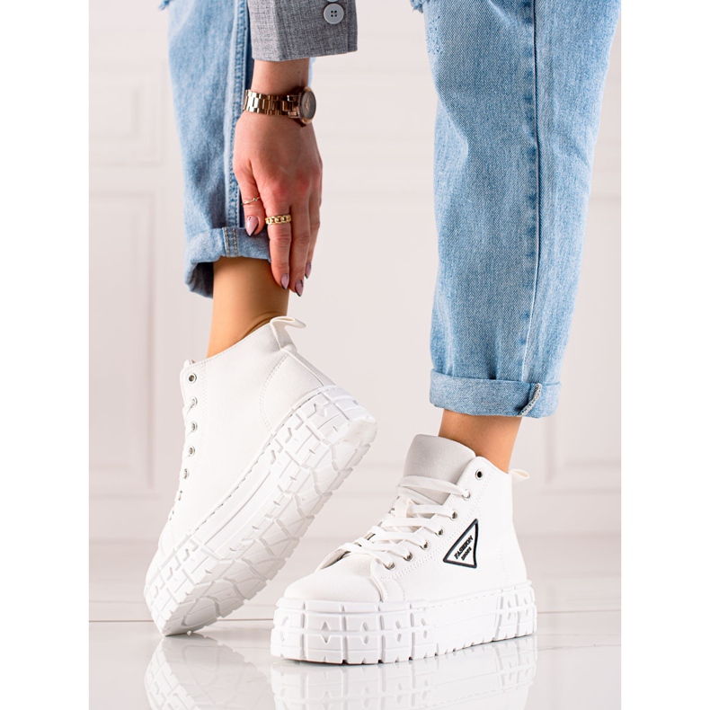 TRENDI Höga modeskor vit 1