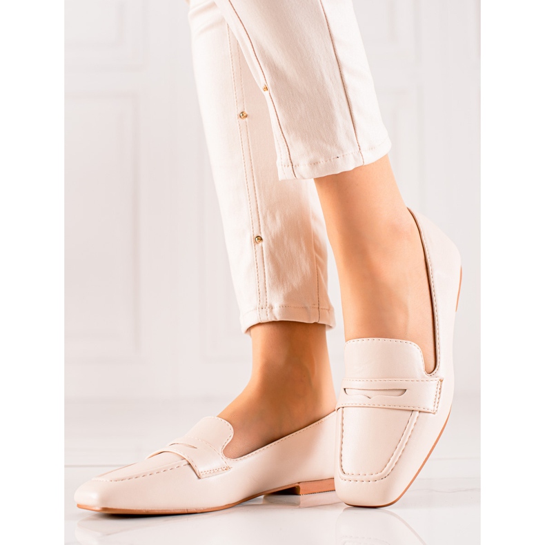 Balada Klassiska loafers med ekoläder beige 1
