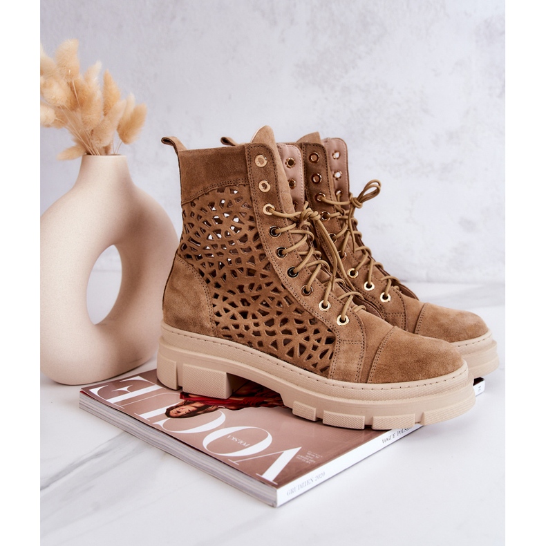 FILIPCZYK Mocka genombrutna stövlar Camel Aileen brun 1