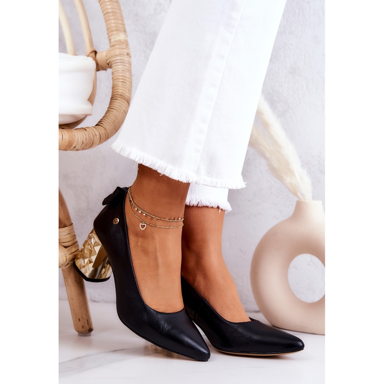 Läderpumpar på en stång Maciejka 05334-01 Svart 2