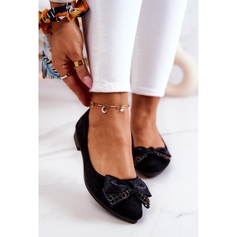 PE1 Klassisk svart Grayson Bow Ballerina 2