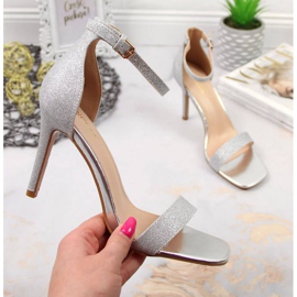 Vinceza W JAN81E silverbrokadsandaler på hög klack silver- 1